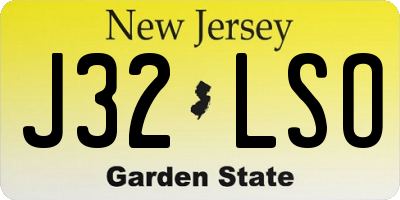 NJ license plate J32LSO