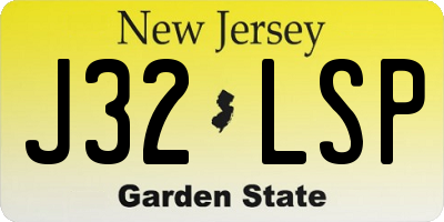 NJ license plate J32LSP