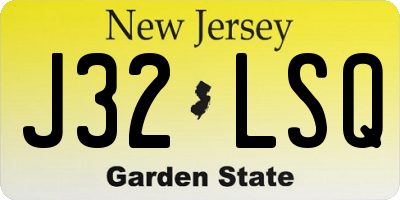 NJ license plate J32LSQ