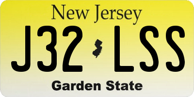 NJ license plate J32LSS