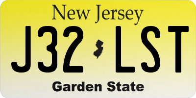 NJ license plate J32LST