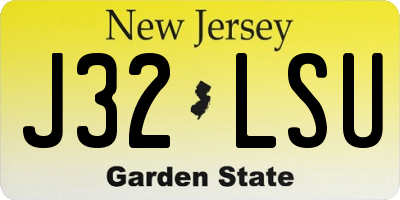 NJ license plate J32LSU