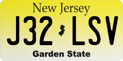 NJ license plate J32LSV