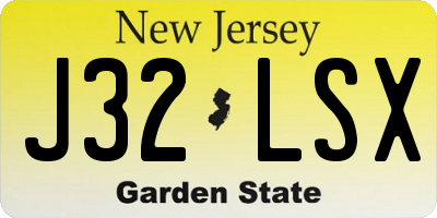 NJ license plate J32LSX