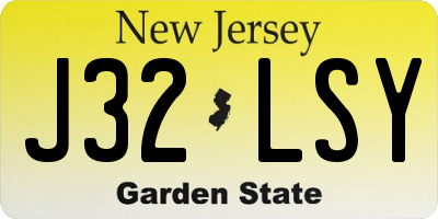 NJ license plate J32LSY