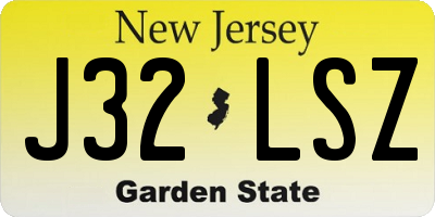 NJ license plate J32LSZ