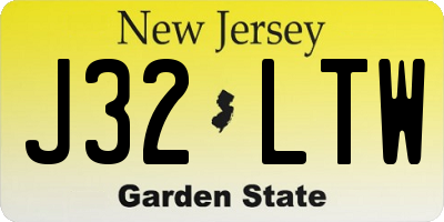 NJ license plate J32LTW