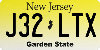 NJ license plate J32LTX