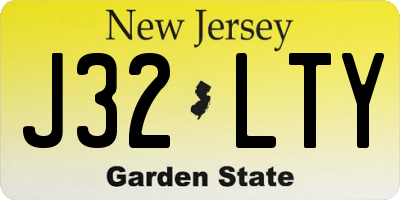NJ license plate J32LTY
