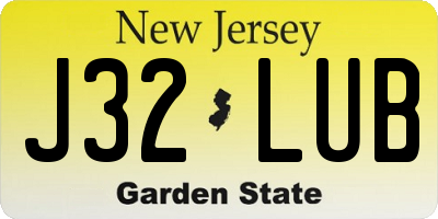 NJ license plate J32LUB