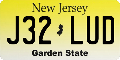 NJ license plate J32LUD