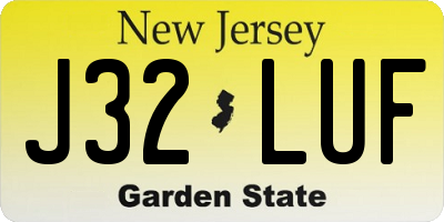 NJ license plate J32LUF