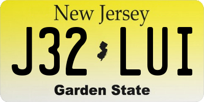 NJ license plate J32LUI