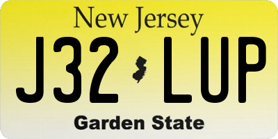 NJ license plate J32LUP