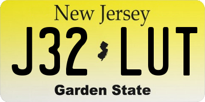 NJ license plate J32LUT