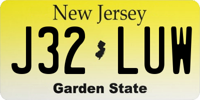 NJ license plate J32LUW