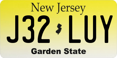 NJ license plate J32LUY