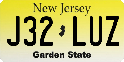 NJ license plate J32LUZ