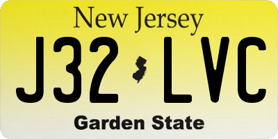 NJ license plate J32LVC
