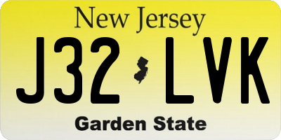 NJ license plate J32LVK