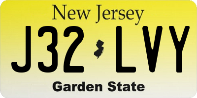 NJ license plate J32LVY