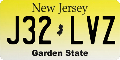 NJ license plate J32LVZ