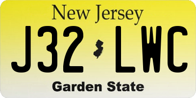 NJ license plate J32LWC