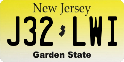 NJ license plate J32LWI