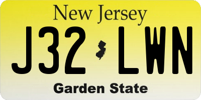 NJ license plate J32LWN