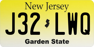 NJ license plate J32LWQ