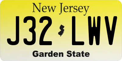 NJ license plate J32LWV