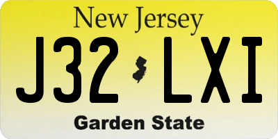 NJ license plate J32LXI