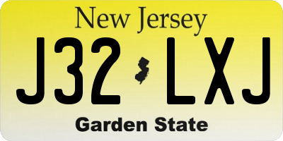 NJ license plate J32LXJ