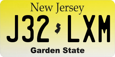 NJ license plate J32LXM