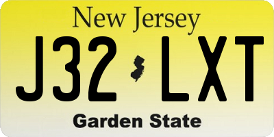 NJ license plate J32LXT