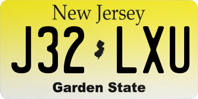NJ license plate J32LXU