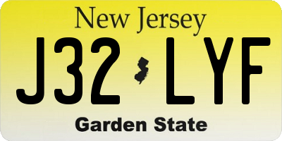 NJ license plate J32LYF