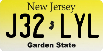 NJ license plate J32LYL