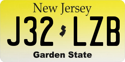 NJ license plate J32LZB