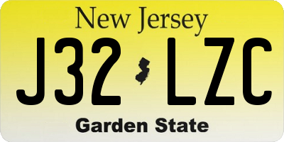 NJ license plate J32LZC