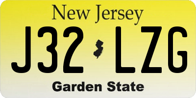 NJ license plate J32LZG