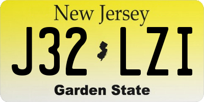 NJ license plate J32LZI