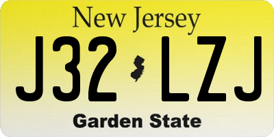 NJ license plate J32LZJ
