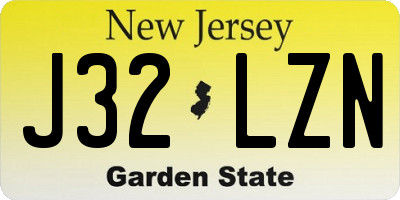 NJ license plate J32LZN