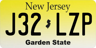 NJ license plate J32LZP