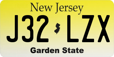 NJ license plate J32LZX