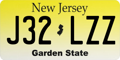 NJ license plate J32LZZ