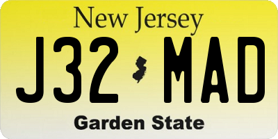 NJ license plate J32MAD