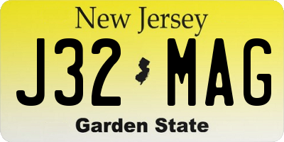 NJ license plate J32MAG