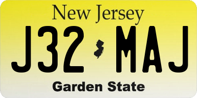 NJ license plate J32MAJ